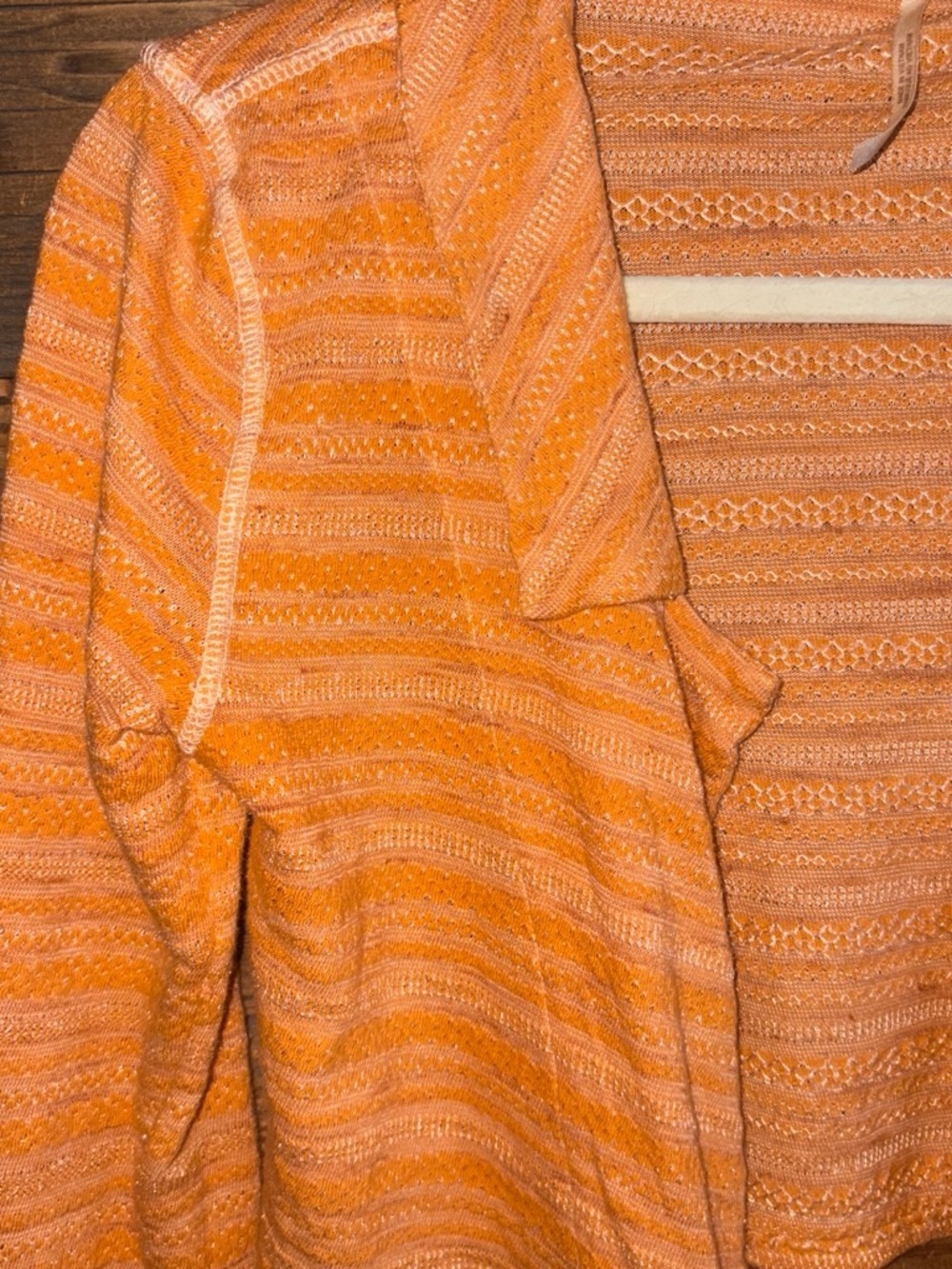 Free People Striped Orange Wrap Crop Top with Ruffle V-Neck - Picture 3 of 6